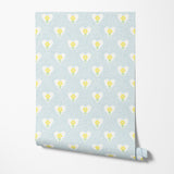 Daffodil Hearts Wallpaper - Sky Blue