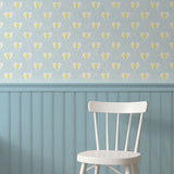 Daffodil Hearts Wallpaper - Sky Blue