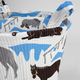 Horse Ranch Quilted Storage Basket