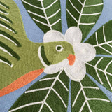 Parakeet Embroidered Cushion Cover