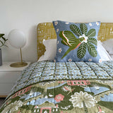 Parakeet Embroidered Cushion Cover