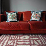Living room with Red tudor flatweave rug