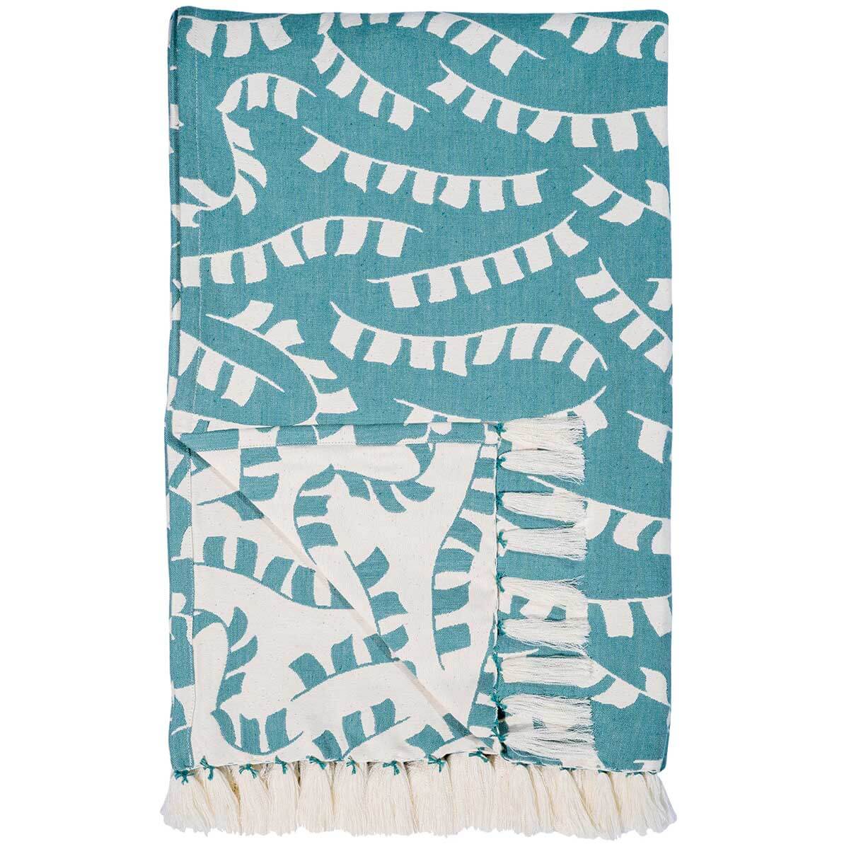 Teal Prayer Flag Woven Throw – Safomasi