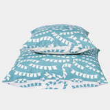 Teal Prayer Flag Woven Cushion Cover