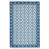 Blue Evil Eye Flatweave Wool Rug