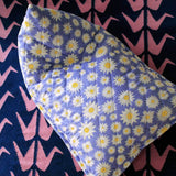Blue and pink crane rug with lily flower bean bag