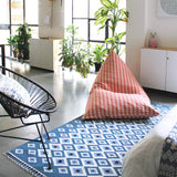 Room with Blue Evil Eye Flatweave Wool Rug