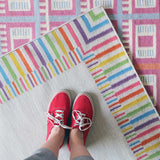 Rainbow Border Flatweave Rug