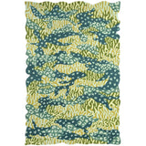 Green Big Cat Camo Rug hand tufted with camouflage and animal prints for a modern statement rug.