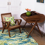 Green Big Cat Camo Rug hand tufted with animal print and camouflage patterns