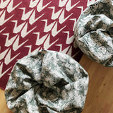 Maroon red and Grey Crane rug with bean bags