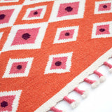 Evil Eye Flatweave Rug - Orange