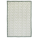 Green Cotton Baby Quilt Handprinted with nature inspired Pine leaf print