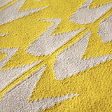 Detail of Yellow and Grey Crane Flatweave Wool Rug
