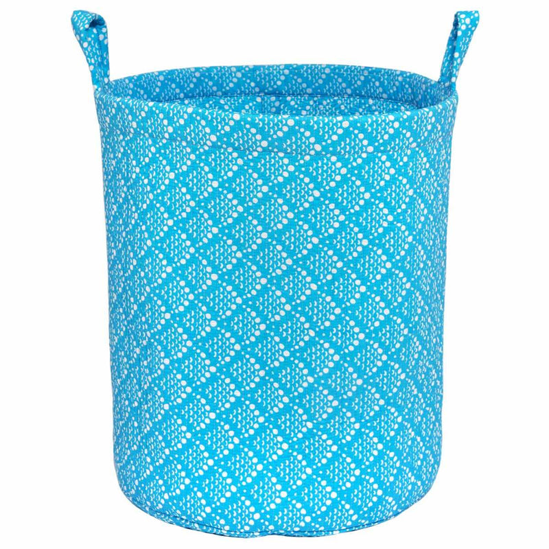 Blue Solid Fish Scale Quilted Storage Basket