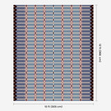 Pigeon Blue flatweave wool rug digital mock-up showing 10ft x 12ft (approx 305 x 365cm) size for scale.