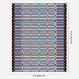 Pigeon blue flatweave wool rug digital mock-up showing 8ft x 10ft (approx 245 x 305cm) size for scale.