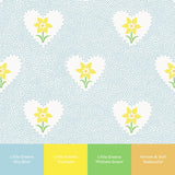 Daffodil Hearts Wallpaper - Sky Blue