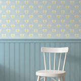 Daffodil Hearts Wallpaper - Sky Blue