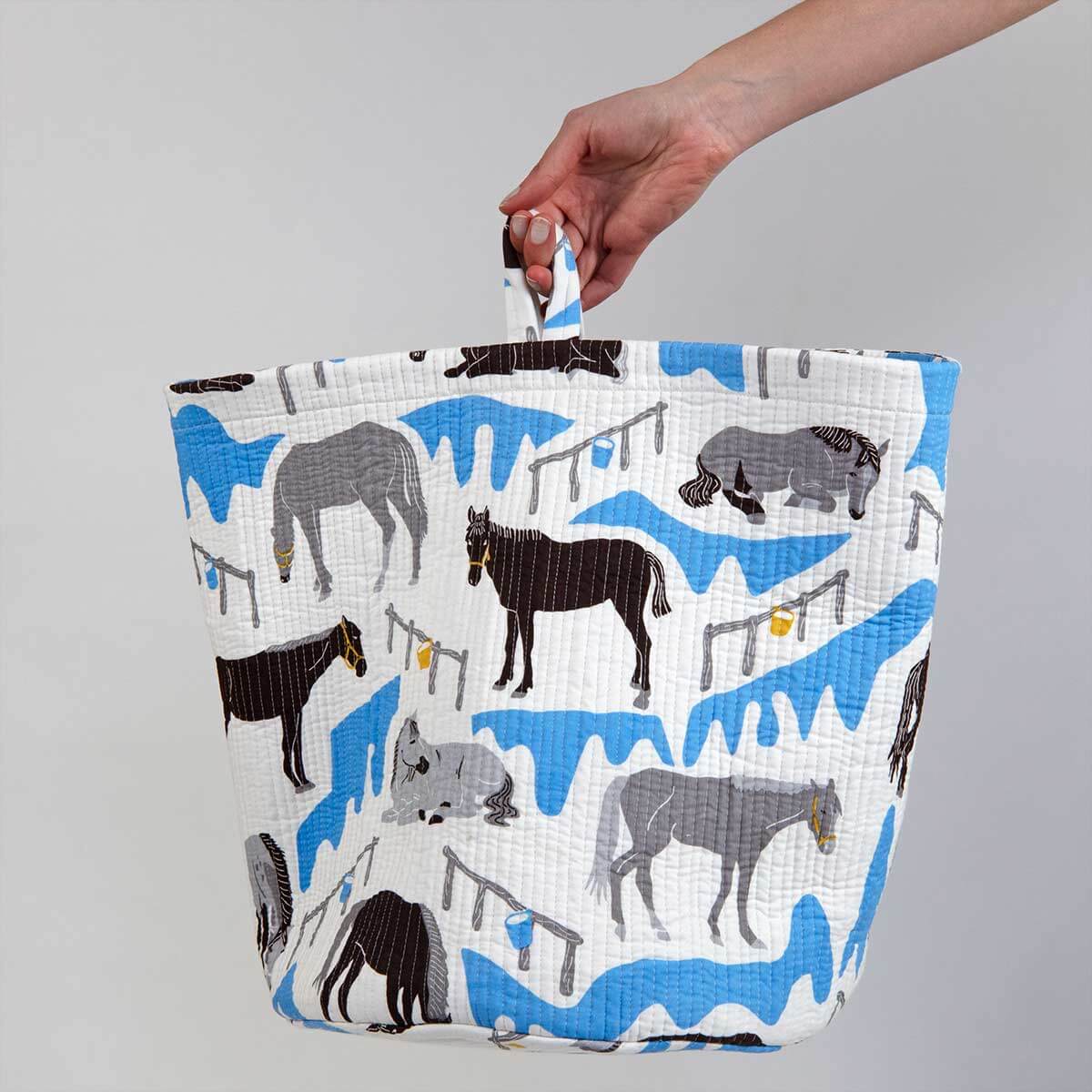 Majestic Horse Quilted Laundry Basket main image 0