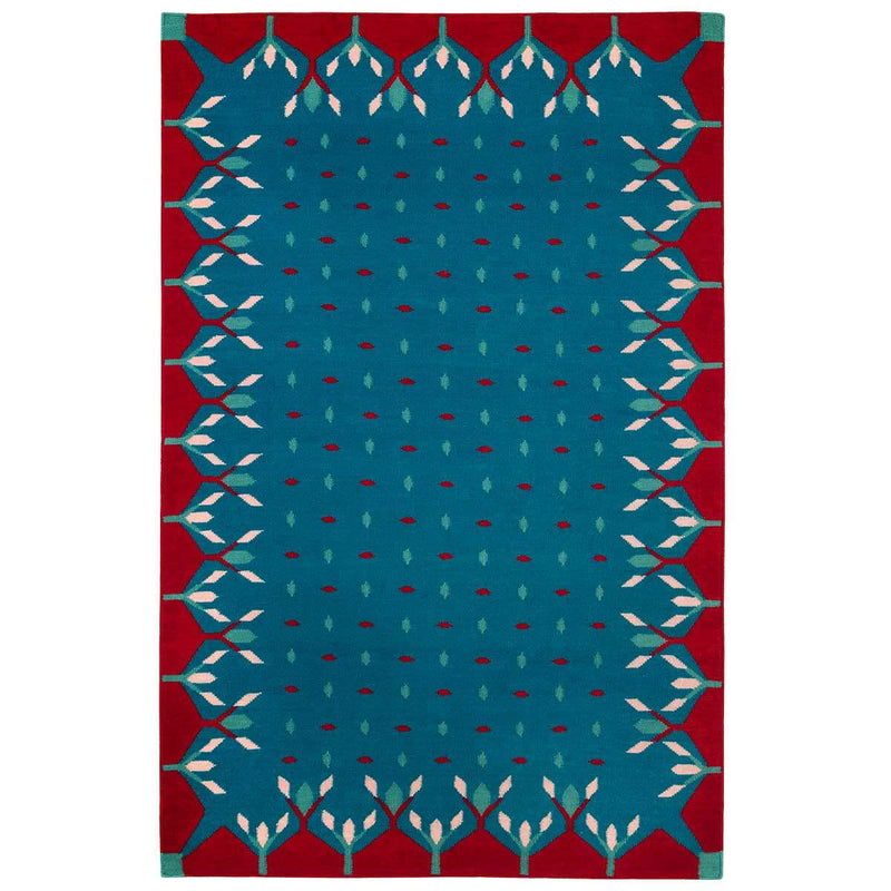 Hedgerow Flatweave Rug - Blue and Red