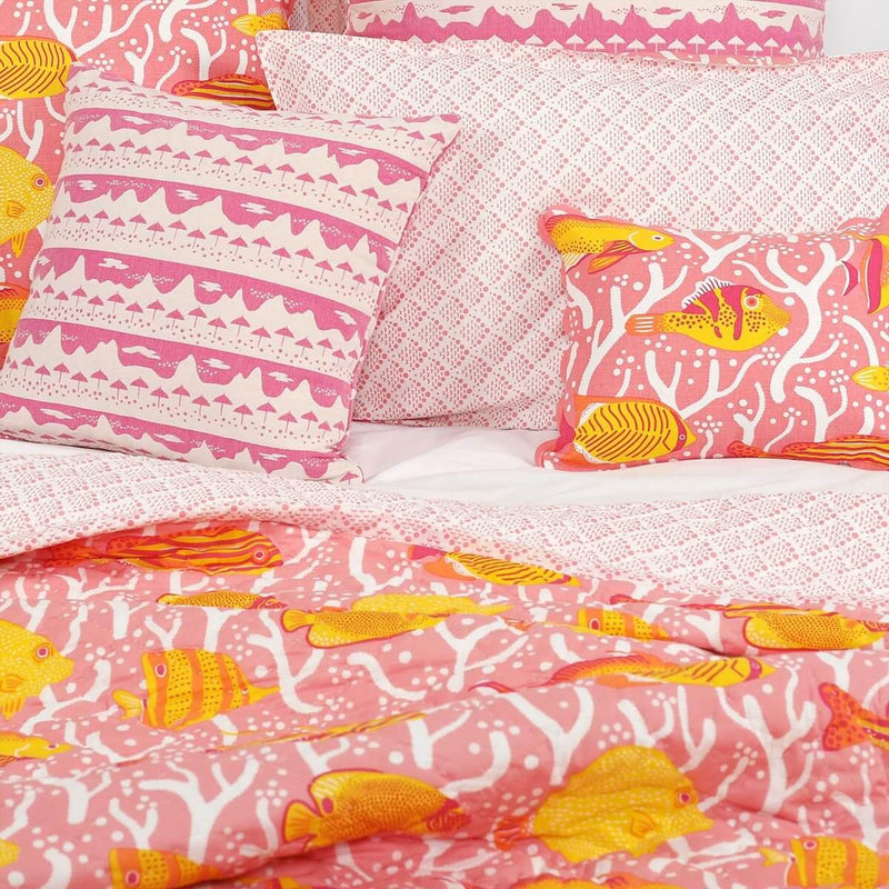 Pink Coral Reef Small Double Quilt - Seconds
