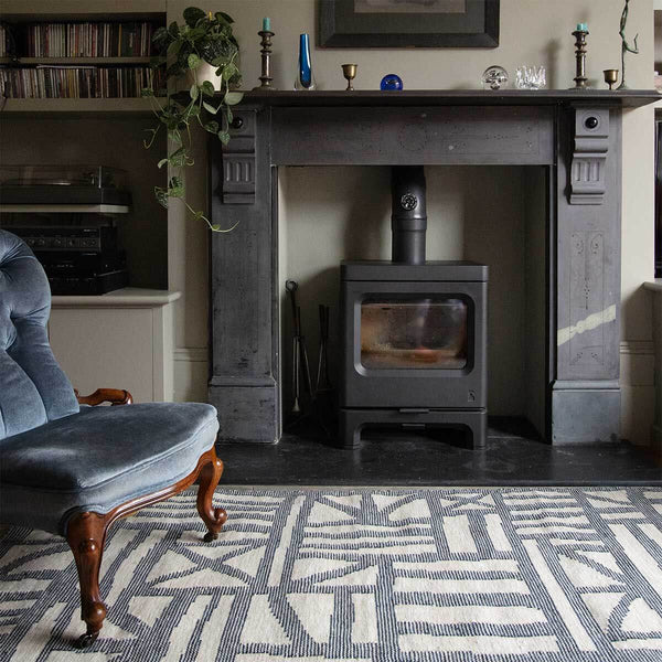 Tudor Flatweave Rug - Indigo Blue