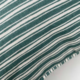 Dark Teal Green Ticking Stripe Cushion Cover - Sample