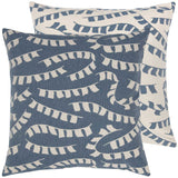 Denim Blue Prayer Flag Woven Cushion Cover - Sample