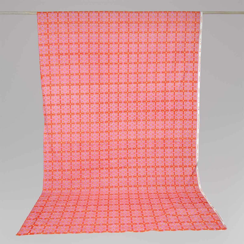 Pink Charbagh Fabric