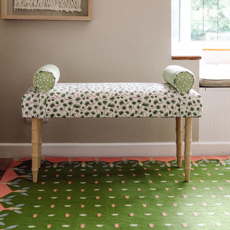 Hedgerow Flatweave Rug - Green and Pink
