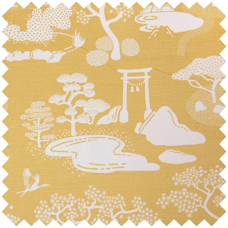 Yellow Zen Onsen Garden Fabric