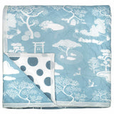 Dusty Blue Zen Onsen Garden Baby Quilt