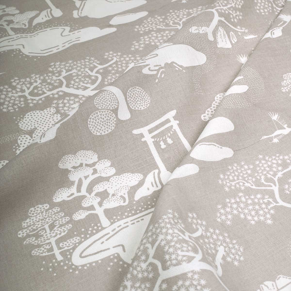 Taupe Zen Onsen Garden Fabric x 1.4 m