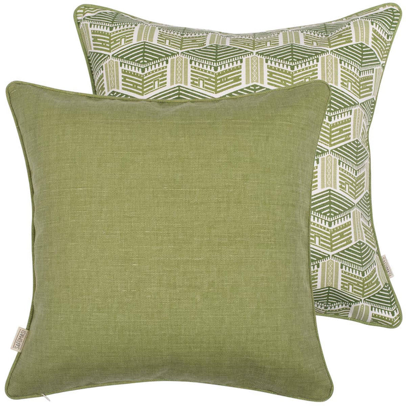 Green Kullu House Cushion Cover