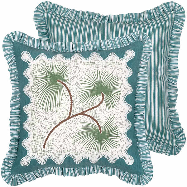 Pine Ruffle Cushion Cover