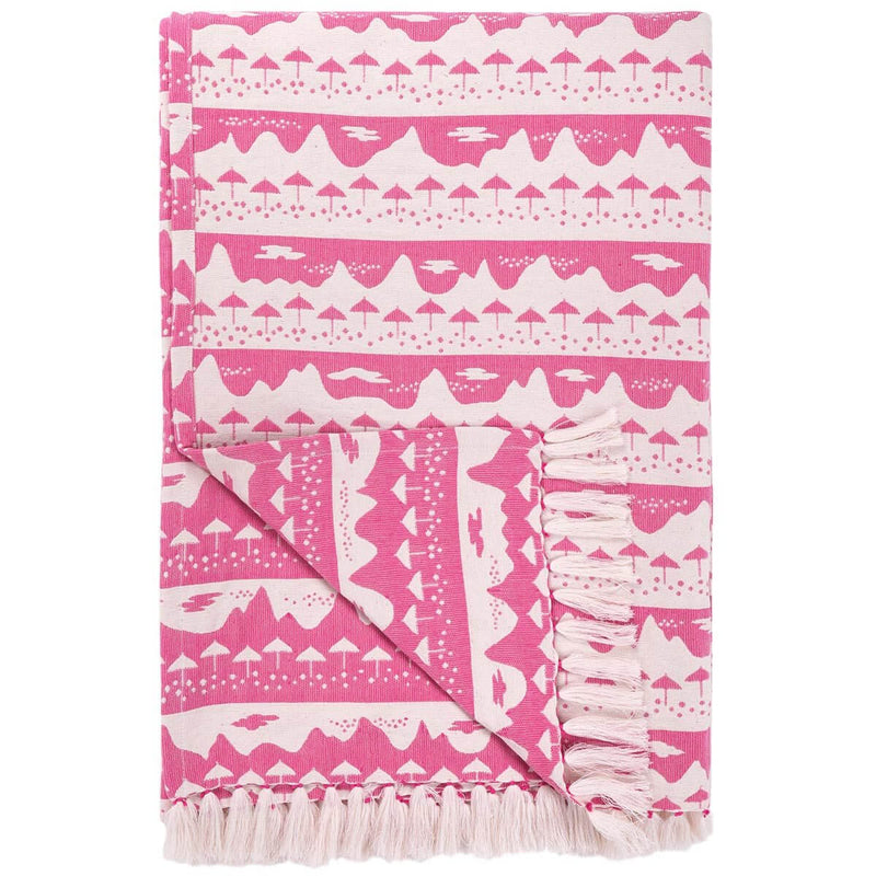 Pink Belle Mare Woven Throw